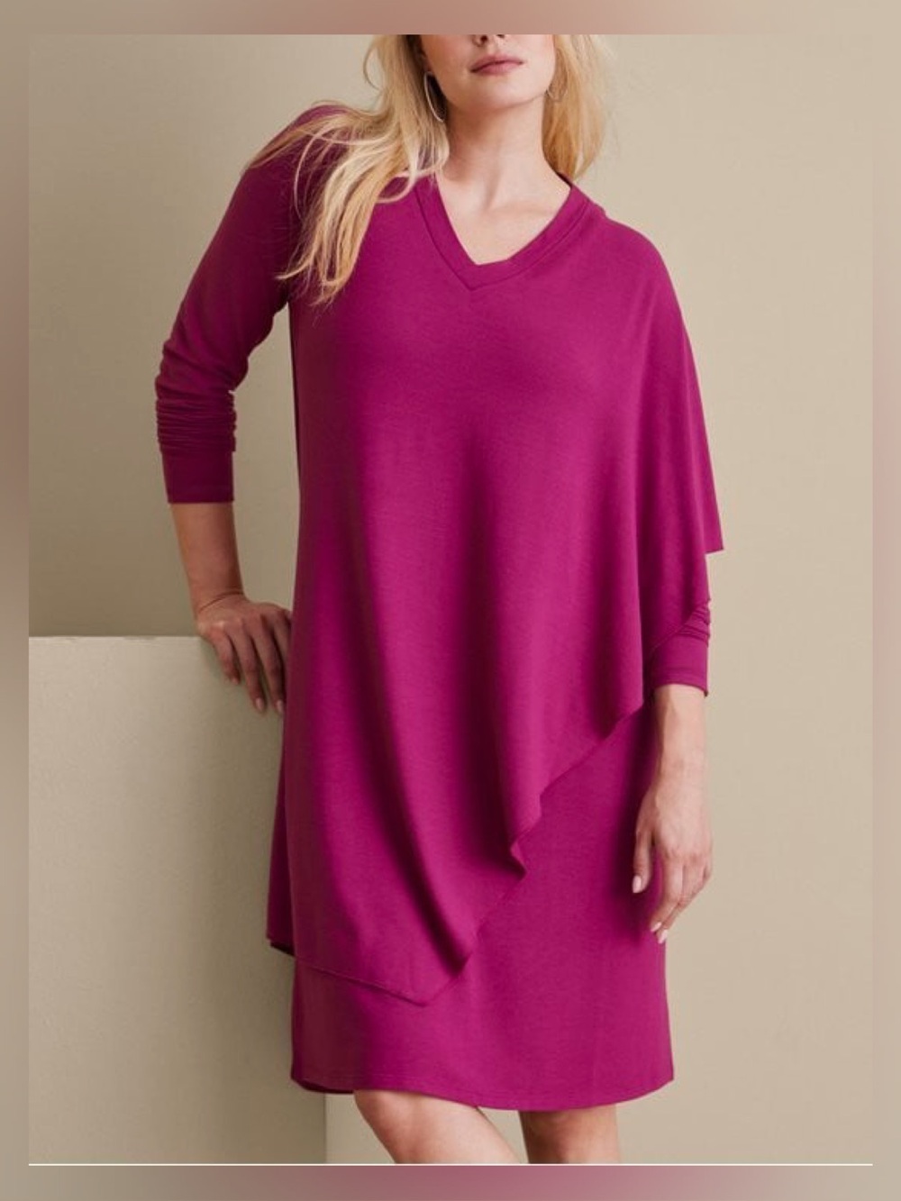 Soft Surroundings Marla Dress Dark Fuchsia Size 1X